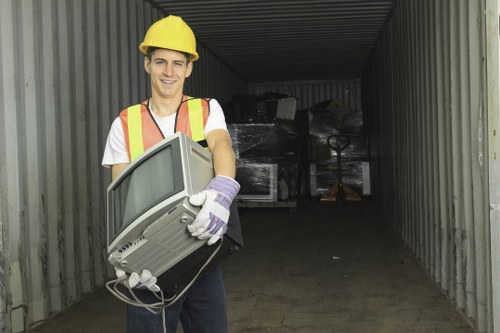 Waste clearance process being implemented at a Chiswick construction project
