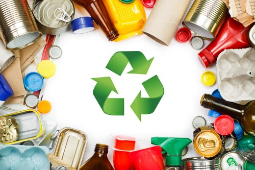 Professional waste management team at work